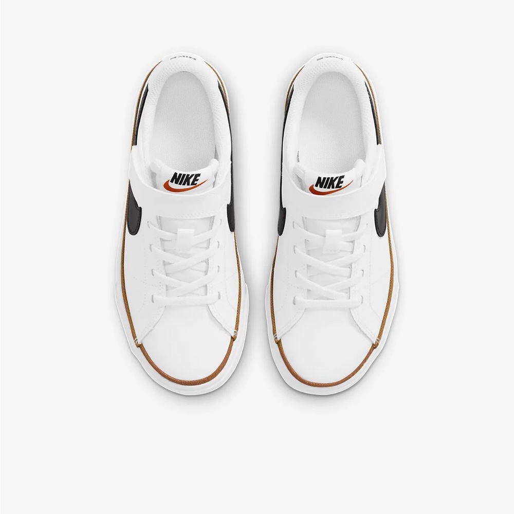 Nike Court Legacy Low White Desert Ochre Little Kids Shoes 11Y-3Y DA5381-102 - Picture 3 of 6